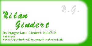 milan gindert business card